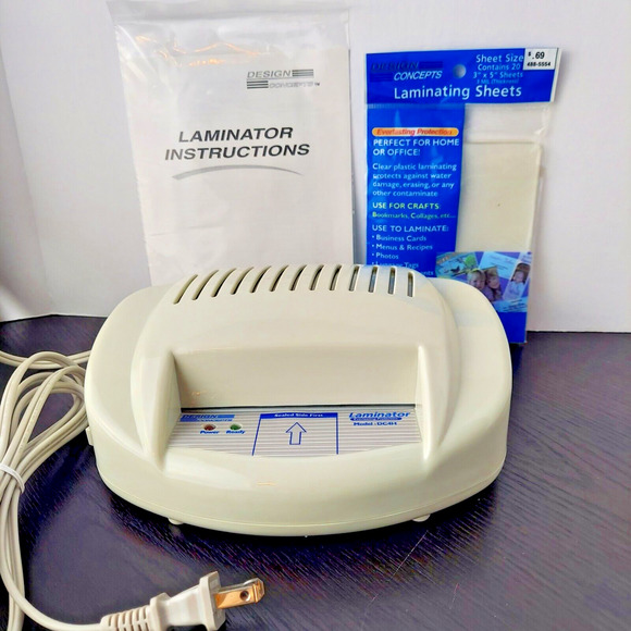 Design Concepts Laminator 4.4" Width Laminating Machine + Twenty 3" x 5" Sheets - Picture 2 of 8